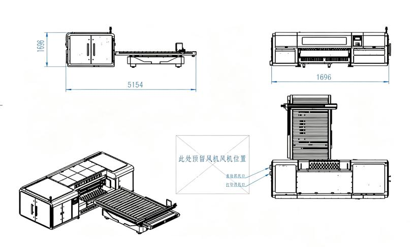 TYCHEN 1800 Series machine dimension drawing